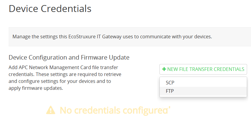 NEW FILE TRANSFER CREDENTIALS FTP