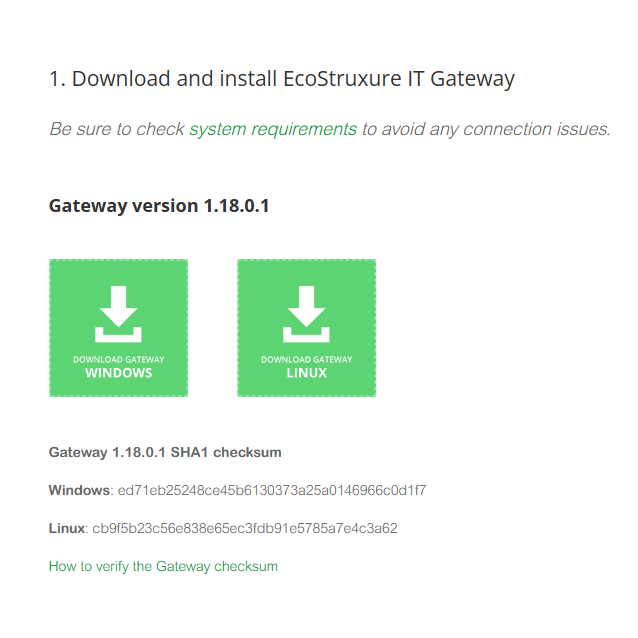 EcoStruxure IT Gateway download
