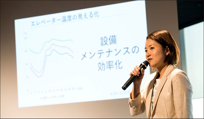 エレベーターの温湿度を可視化設置事例